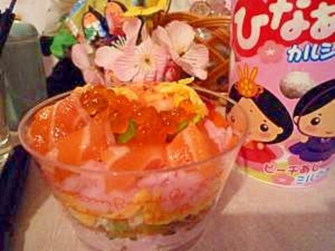 ひな祭り!大人も嬉しい☆サーモンいくらのカップ寿司
